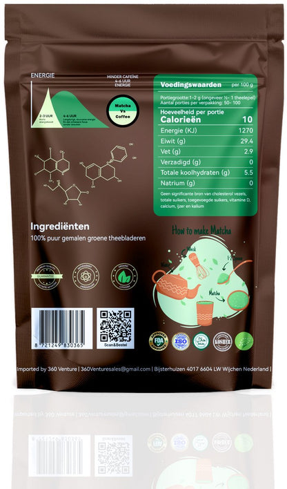 LYKKE® 100g Ceremonial Grade A | Matcha thee poeder | Premium Japanse matcha | + Chashaku Lepel | licht zoet | 0% Suikers |