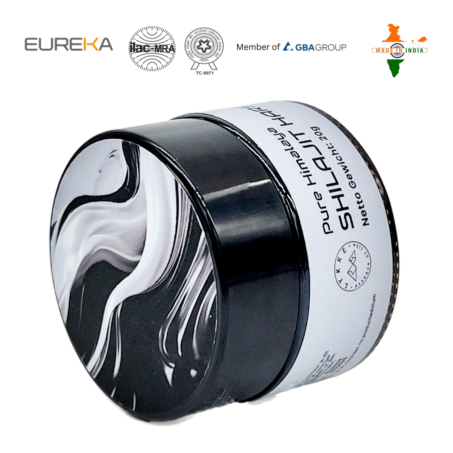 LYKKE | 80,91% FULVINEZUUR | 100 % PURE HIMALAYAN SHILAJIT HARS | BIO | 20 Gram | Getest door EUREKA op zware metalen | + MAATLEPEL | Herkomst India |