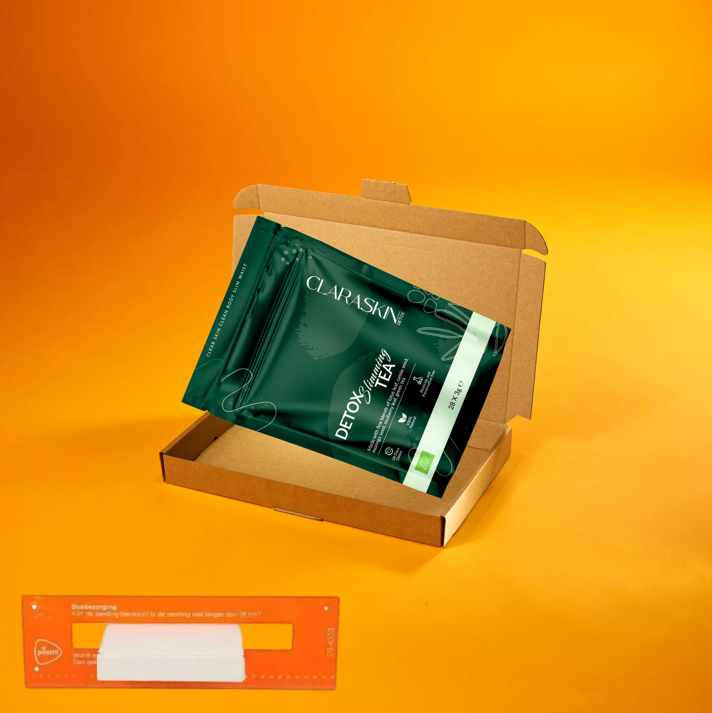 CLARASKIN® | BIO | Tea Tox & Slimming tea, afval thee | 28 Theezakjes x 3g netto | Lotusblad 1000mg, Moringazaad 900mg, Groene thee extract 400mg, Cassiazaad 400mg, Moerbeiblad 300mg | per 3g zakje |