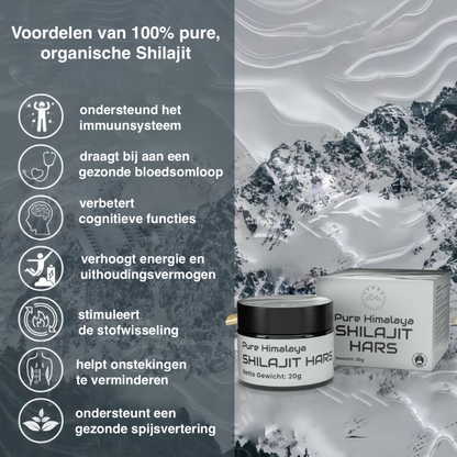 LYKKE | 80,91% FULVINEZUUR | 100 % PURE HIMALAYAN SHILAJIT HARS | BIO | 20 Gram | Getest door EUREKA op zware metalen | + MAATLEPEL | Herkomst India |